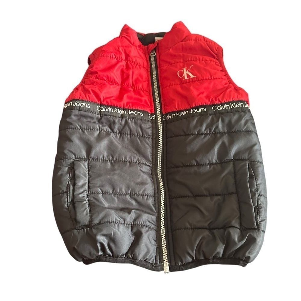Calvin Klein Red and Black Puffer Vest